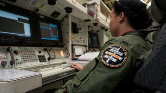 Missile Combat Crew commander prepares for an unarmed intercontinental ballistic missile launch at Malmstrom Air Force Base.