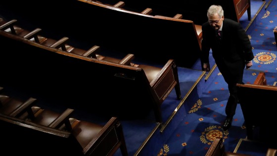 Mitch McConnell departs the House Chamber