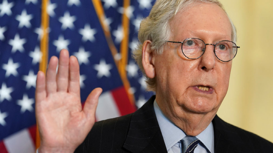 Mitch McConnell speaks at the U.S. Capitol after a GOP lunch