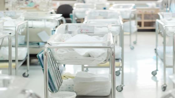 Mostly empty hospital nursery