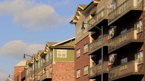 Multifamily building in a midwestern town