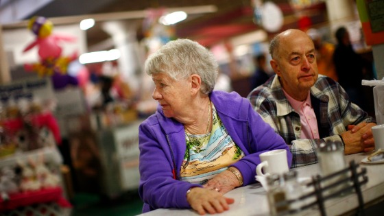 Nora and Anthony Szeluga sit at the counter of Perisons diner in the Broadway Market in Buffalo