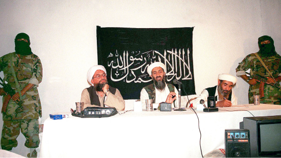 Osama Bin Laden with Ayman al-Zawahiri in Jamkha, Afghanistan