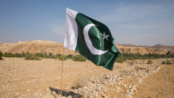 Pakistan flag in the ground