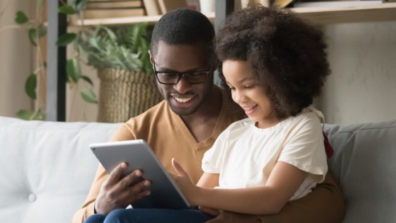 Parent reading with child