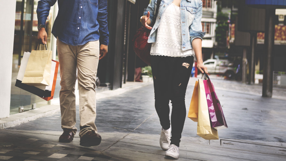 People carrying shopping bags