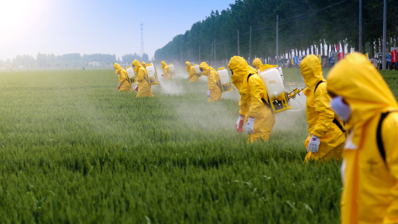 People pesticides on a farm