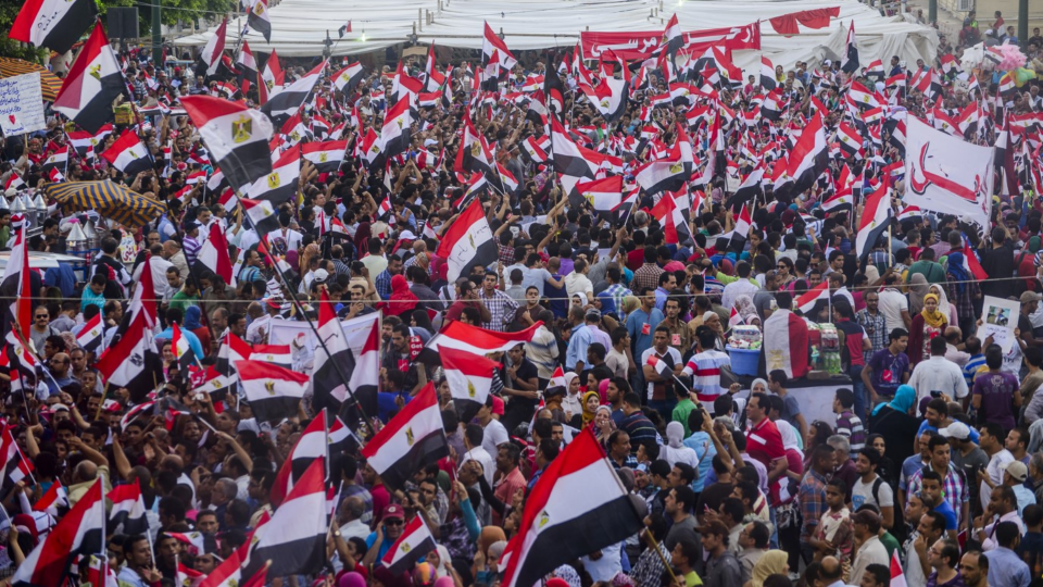 People protesting against Muslim Brotherhood in Egypt