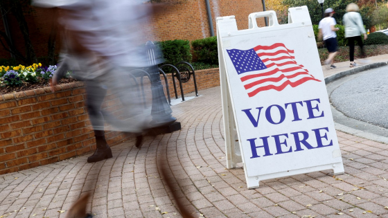 People visit an early voting location during midterm U.S. Congressional and state governor elections at the Smyrna Community Center in Smyrna