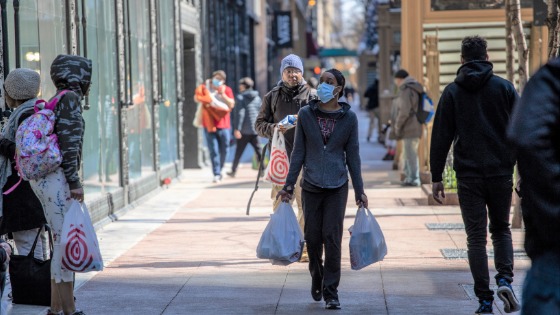 People walking in Chicago