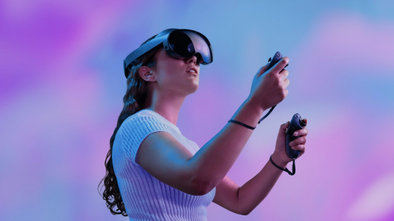 Person using AR-VR headset