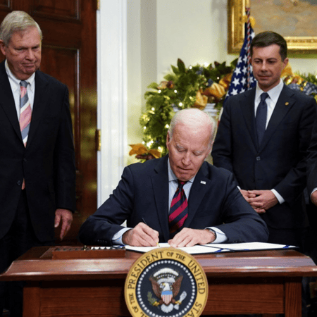 President Biden at a signing ceremony.