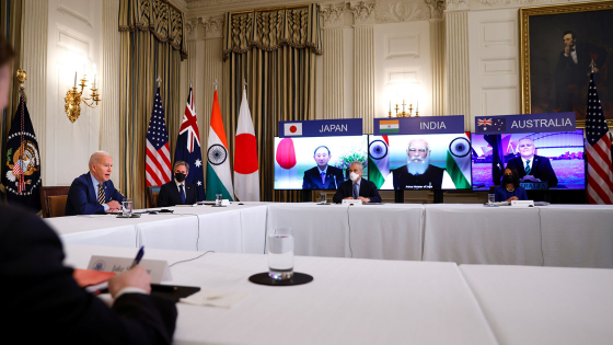 President Biden holds a virtual meeting with Quad nation leaders at the White House in Washington