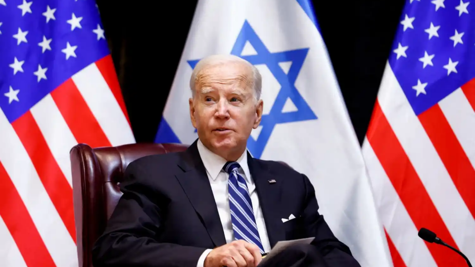 President Biden in Tel Aviv for a meeting with Netanyahu and his war cabinet