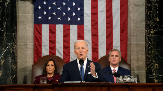 President Joe Biden delivers the 2023 State of the Union address to a joint session of Congress 