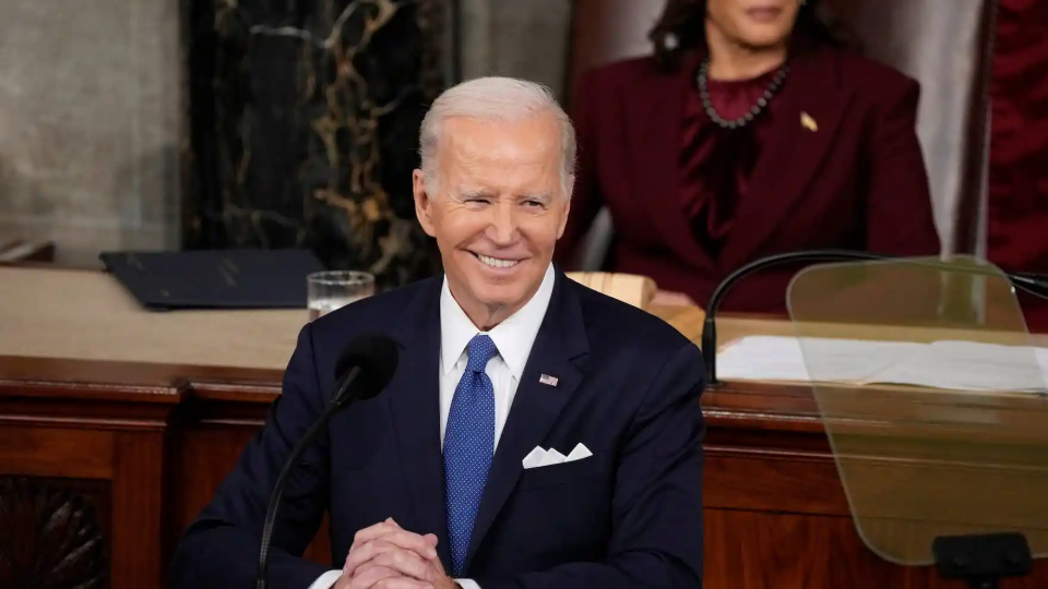 President Joe Biden speaks during the 2023 State of the Union address