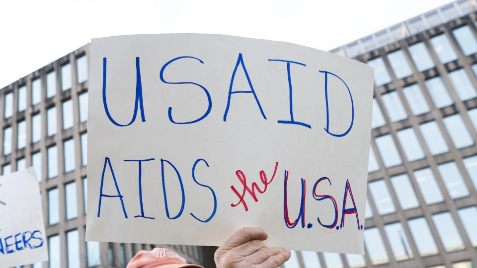 Protest outside the U.S. Office of Personnel Management in on February 3, 2025