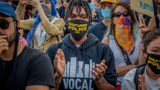 Protesters gathered at Mc Carren Park in Brooklyn.