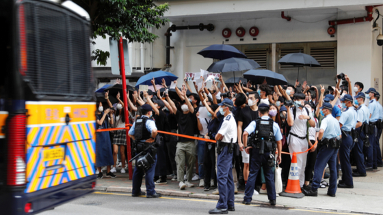 Protesters in Hong Kong.