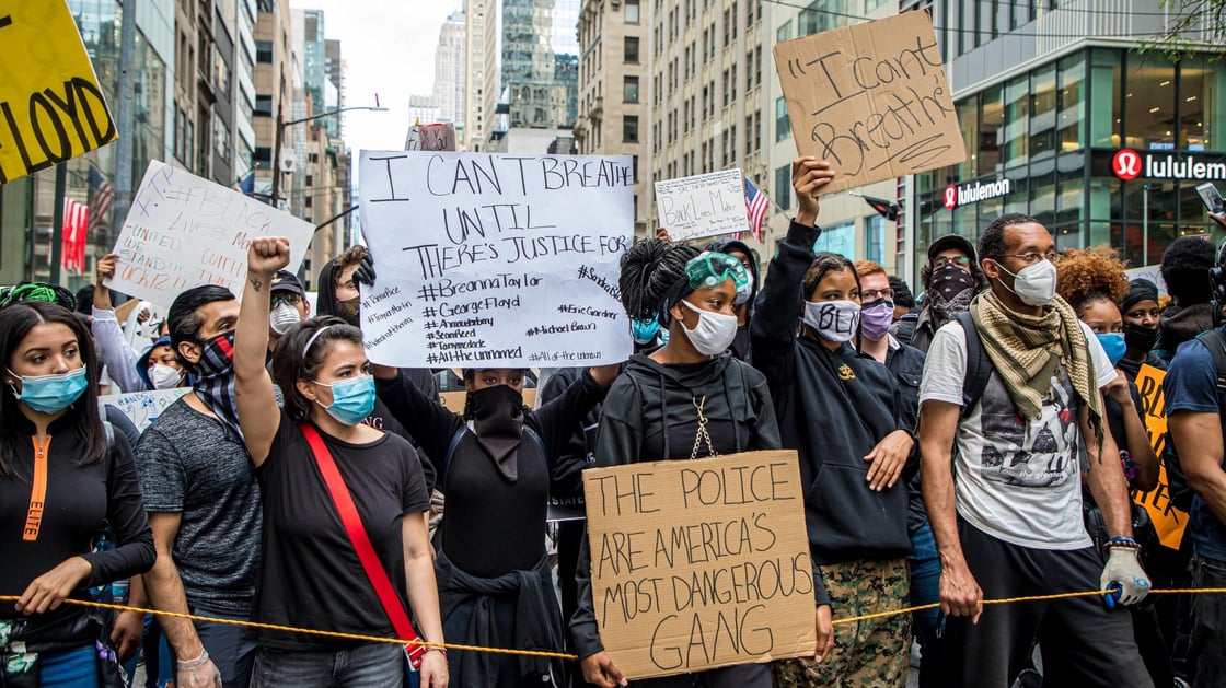 Protesters march from Bryant Park to Trump Tower against police brutality and in favor of the Black Lives Matter Movement