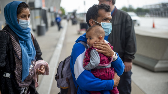 Refugees evacuated from Afghanistan arrive at Washington Dulles International Airport