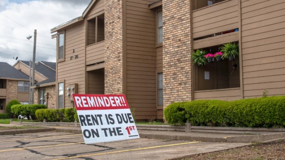 Rent due sign