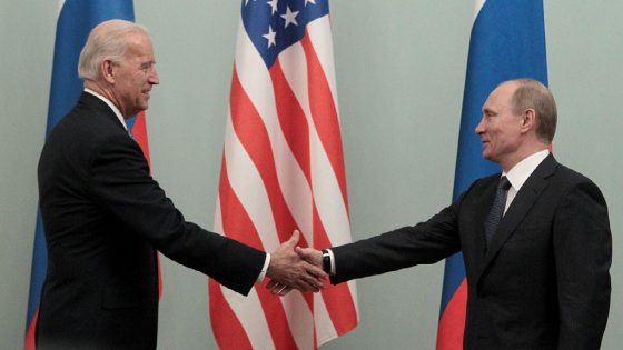 Russian Prime Minister Putin meets with then Vice President Biden