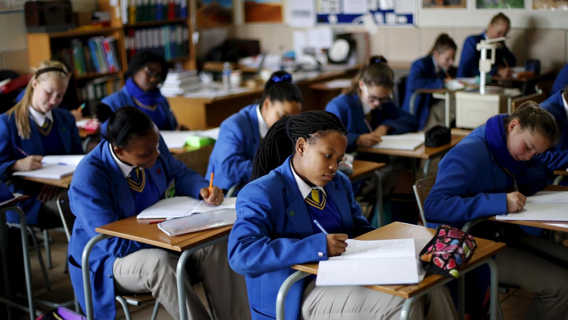 School children attend class at Waterstone College