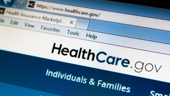 Screenshot of healthcare. gov website