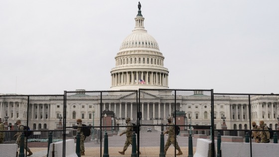 Security fencing surrounds the U.S. Capitol days after supporters of U.S. President Donald Trump stormed the Capitol