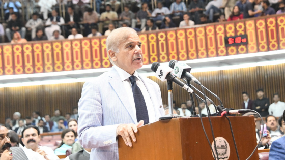 Shehbaz Sharif speaks after winning a parliamentary vote to elect a new prime minister