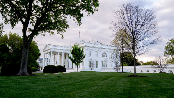 Side view of White House in Washington, DC