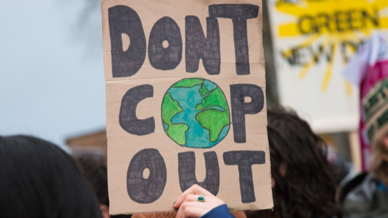 Sign from climate action protest.
