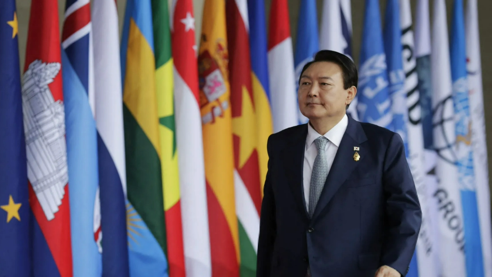 South Korean President Yoon Suk Yeol arrives for the G20 Leaders Summit in Bali