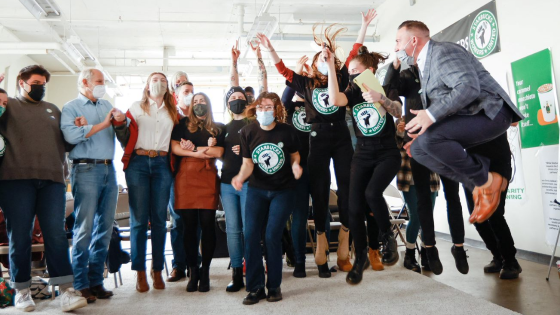 Starbucks union workers celebrate