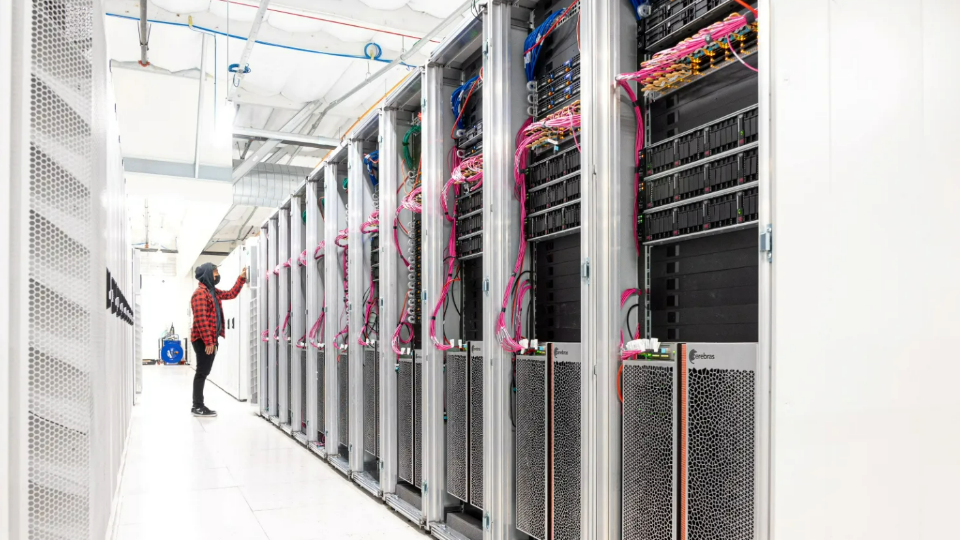 Startup Cerebras Systems AI supercomputer Andromeda is seen at a data center in Santa Clara, California