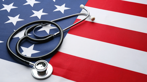 Stethoscope and American flag