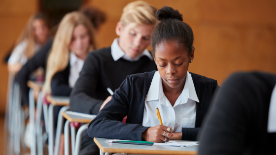 Students taking a test