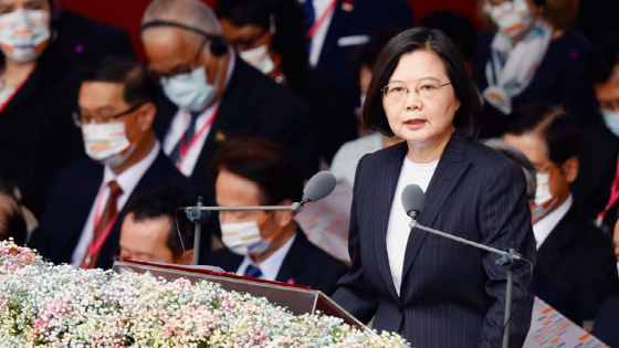 Taiwan President Tsai Ing-wen delivers the 2020 national day address