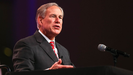 Texas Governor Greg Abbott makes a speech