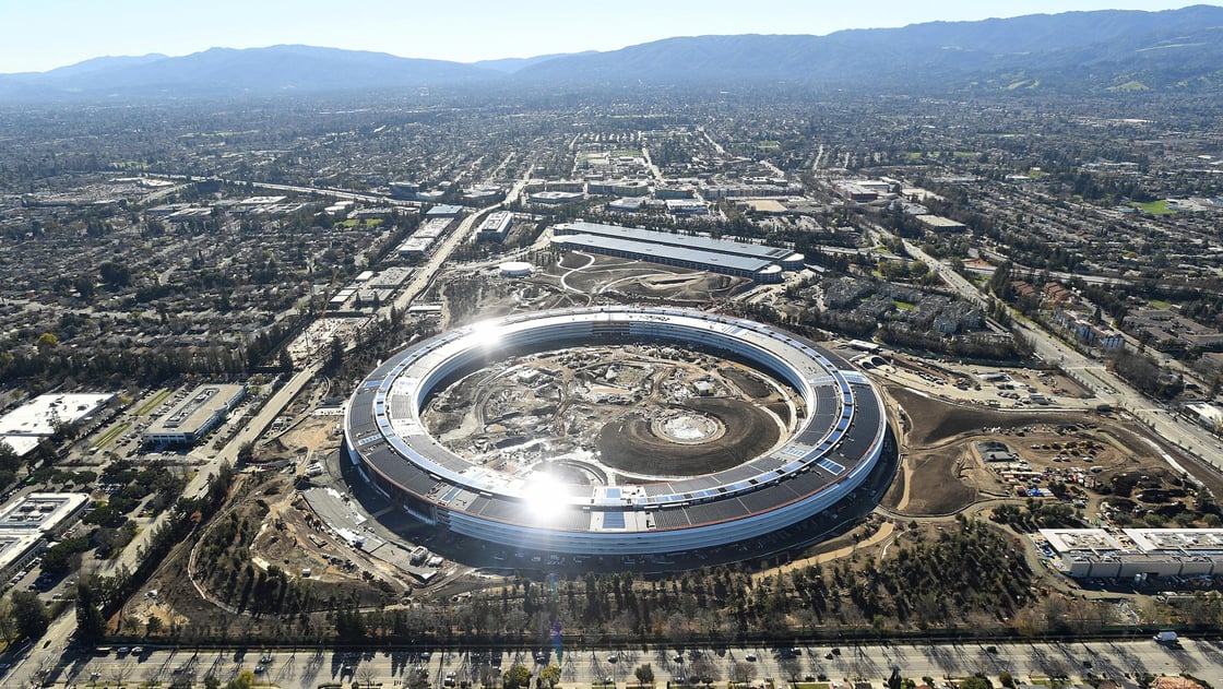 The Apple Campus 2 is seen under construction in Cupertino