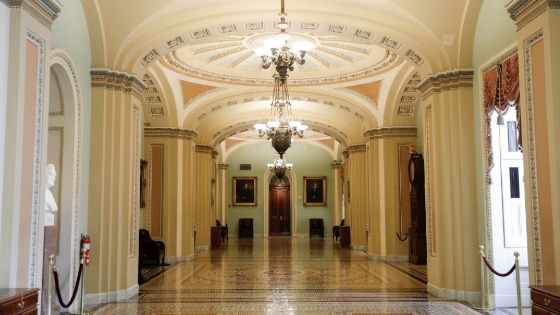 The Ohio Clock Corridor outside the Senate Chamber