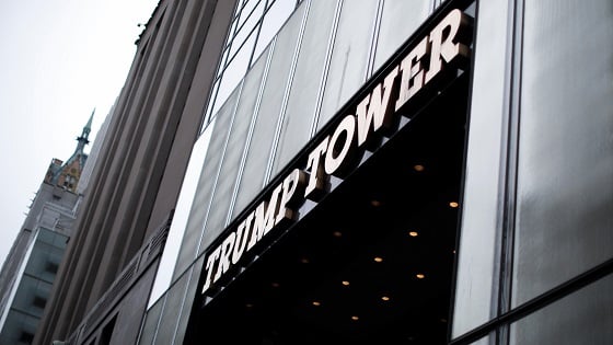 The West facing entrance to Trump Tower on 5th Avenue in New York City-1