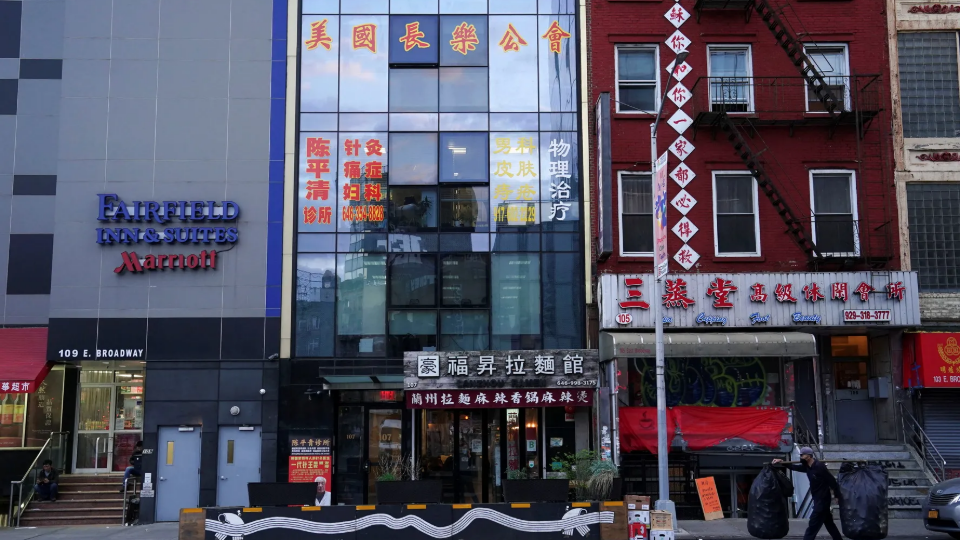 The former office of the America ChangLe Association, described by U.S. authorities as a Chinese secret police station masquerading as a social gathering place