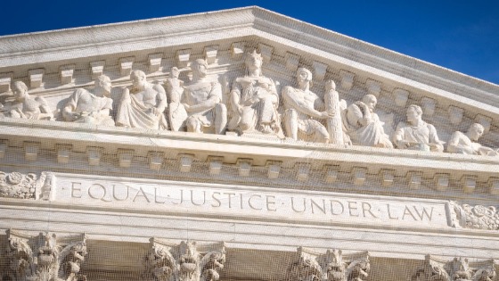 The top of the Supreme Court building