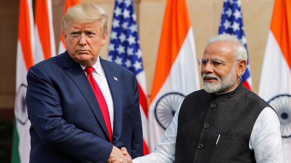 Trump and Modi in India for Trumps first state visit to the country