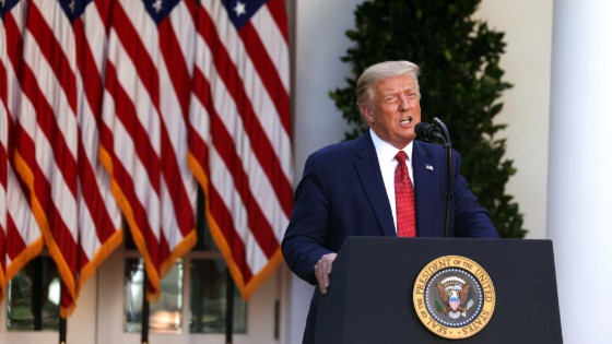 Trump holds a press conference in the Rose Garden