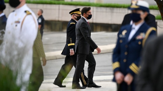 U.S. Defense Secretary Mark Esper and Chairman of the Joint Chiefs of Staff General Mark Milley