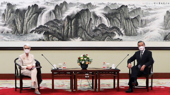 U.S. Deputy Secretary of State Wendy Sherman meets Chinese State Councilor and Foreign Minister Wang Yi in Tianjin