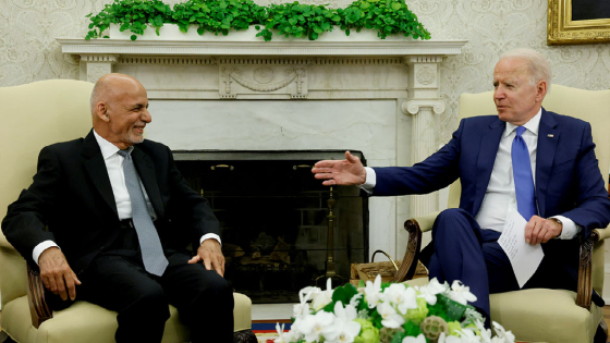 U.S. President Biden meets with Afghan President Ghani and Chairman of Afghanistans High Council for National Reconciliation Abdullah in Washington